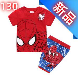 スパイダーマン パジャマ 子供服 キッズ ルームウェア 半袖 春夏 レッド 130cm