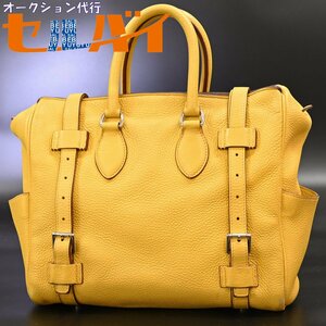 本物 エルメス 日本限定販売 PURSANGLE トリヨンクレマンス □M刻印 ソレイユ レザートートバッグ ハンドバッグ HERMES