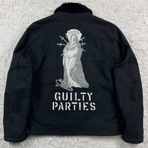 美品 WACKO MARIA ワコマリア N-1 バッグロゴ デッキジャケット フライトジャケット 裏ボア ブルゾン ブラック 黒 M GUILTY PARTIES 春秋冬