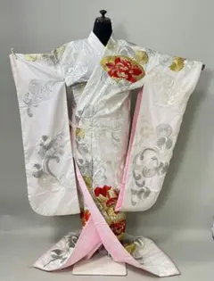 着物 色打掛 夏用 和装 婚礼 結婚式【ポリエステル】総刺繍【中古】