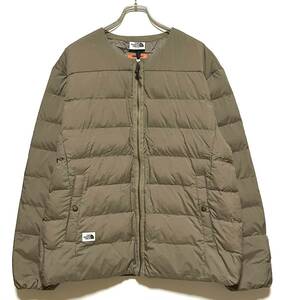 【新品】THE NORTH FACE COMFY ON BALL JACKET（XL）カーキ ノースフェイス ノーカラー カラーレス インナー ジャケット 中綿 丸首