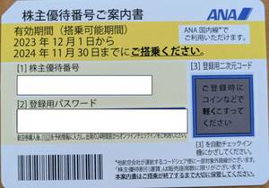 ANA 全日空　株主優待券2枚　【番号通知は送料無料】