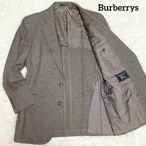 B26 Burberrys　バーバリー　テーラードジャケット　グレー系　千鳥格子柄　灰色系　AB6表記（L相当）