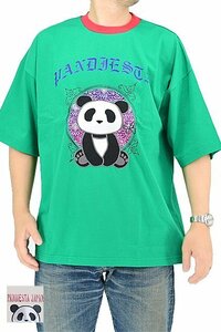 ちょっと原宿系パンダTシャツ◆PANDIESTA JAPAN グリーンMサイズ 523106 パンディエスタジャパン ゆったりめ オーバーサイズ ユニセックス
