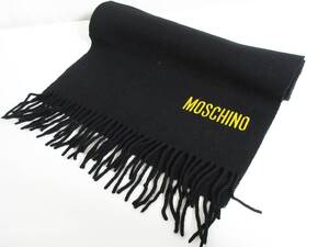 モスキーノ MOSCHINO マフラー ストール 黒 ブラック 東7305