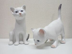 H591/8D●ROYAL COPENHAGEN ロイヤルコペンハーゲン 猫 置物 インテリア 美品●