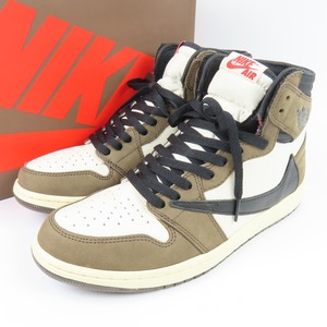 43111★1円スタート★NIKE ナイキ 新品同様美品 トラヴィス スコット コラボ AIR JORDAN 1 RETRO HIGH OG CD4487 100 28.5cm スニーカー