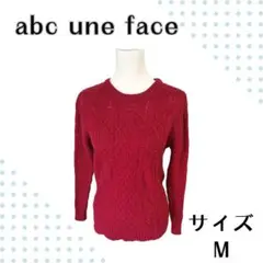 【 abc une face 】長袖ニット M ピンク ラウンドネック