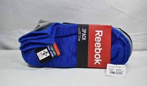 【新品未使用品】靴下3足セット(Reebok 27～29ｃｍ　ブルー・シルバー・ブラック）