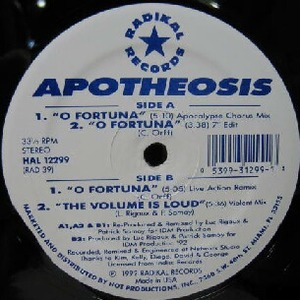 $ APOTHEOSIS / O FORTUNA (HAL 12299) YYY109-1737-13-13＋4F-A ジュリアナ時代 レコード盤