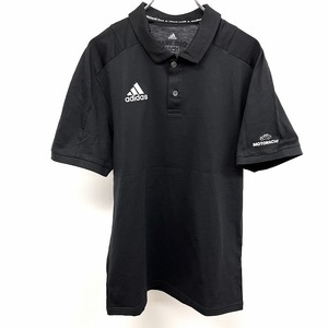 アディダス 【新品】adidas ポロシャツ Tシャツ生地 マイアディダス miadidas MOTOMACHI ONE TEAM 半袖 綿100% L 黒 メンズ(レディース？)