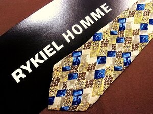 ♪24190C♪良品【格子 ペイント 柄】リキエル【RYKIEL】ネクタイ