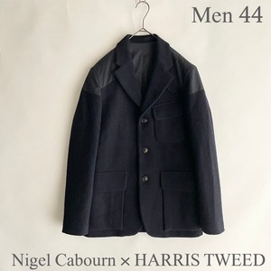 Nigel Cabourn × HARRIS TWEED イギリス製 ナイジェルケーボン ハリスツイード MALLORY JACKET マロリージャケット ネイビー size 44 sk