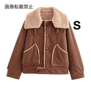 vintage ヴィンテージ レトロ コーデュロイ ボアコート アウター Sサイズ レディース ★ZARA 好きな方に★2024 A/W 秋冬新作 新品未使用★