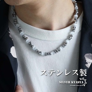 ステンレス ヘマタイトネックレス 磁気ネックレスネックレス ネックレス チェーンネックレス 数珠ネックレス シルバー 金アレ対応