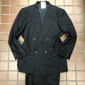 新品☆未使用【A4 5 S M 相当★日本製】4Bダブルスーツ 礼服 メンズ ブラックフォーマル 背抜き 冠婚葬祭 喪服 セットアップ 2タック 