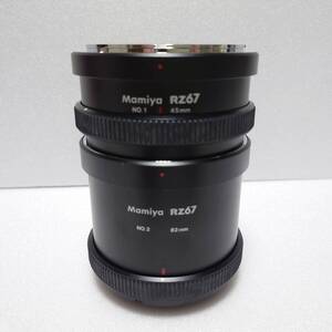 マミヤ　RZ67　接写リング　オートエクステンションチューブ（マクロリング）No1（45mm）とNo2（82mm）のセット　　ジャンク扱い　