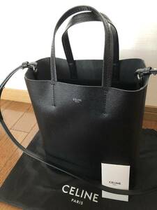 新品　未使用　CELINE セリーヌ　バーティカル カバ スモール 2WAY トートバッグ ショルダーバッグ ブラック 黒 保存袋