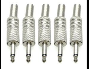 ▲ 5個セット メタル ジャック シルバー 3.5mm 2P 高級 ICB