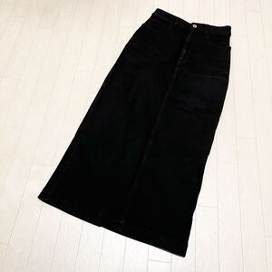 和546★ GLR DENIM GREEN LABEL RELAXING グリーンレーベルリラクシング デニムスカート ロングスカート 36 ブラック レディース