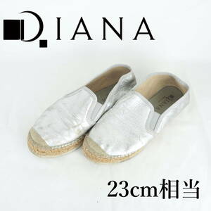 MK0132*DIANA*ダイアナ*レディーススリッポンシューズ*23cm相当*シルバー