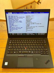 Lenovo ThinkPad x1carbon Corei7 8550U メモリ16GB 米沢生産モデル bios最新