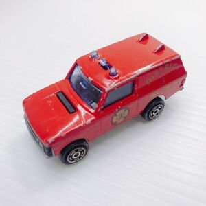 D【マジョレット】レンジローバー RANGE ROVER DISTRICT 3 FIRE DEPT 消防車 ミニカー 赤 レッド レトロ ヴィンテージ アンティーク