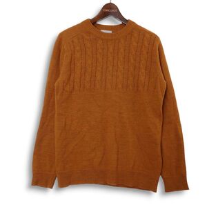 JUNRED JUNMEN ジュンレッド ジュンメン 秋冬★ セーター ニット ウール アルパカ混 ケーブル編み Sz.M メンズ　E4T02374_B#K