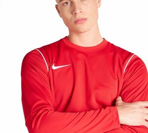 US S 新品 ナイキ Dri-FIT メンズ ロングスリーブ サッカートップ NIKE 長袖 サッカーシャツ 裏起毛 赤