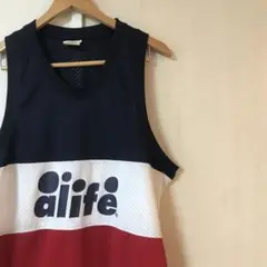 alife トリコロールカラー メッシュ タンクトップ