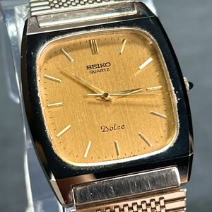 美品 1970年代製 SEIKO DOLCE セイコー ドルチェ スクエア ゴールド 7731-5100 腕時計 クオーツ アナログ ヴィンテージ 亀戸製 動作確認済