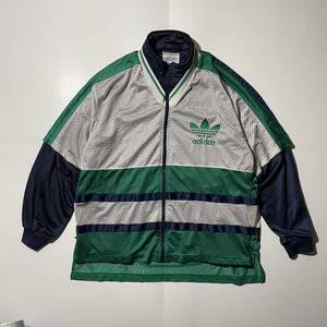 90s OLD adidas トラックジャケット メッシュレイヤー ヴィンテージ