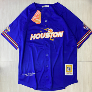 USA正規品 【L】 HGC ニグロリーグ Negro League ヒューストン ブラックイーグルス Houston Black Eagles 背番号27 ベースボールシャツ 青