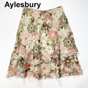 Aylesbury アリスバーリー フレアスカート 13 LL 花柄 レディース B82406-104