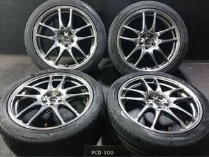 WORK エモーション KIWAMI 極 18インチ PCD100 5H 7.5J +47　ハブ径60Φ 225/45R18　グッドイヤー 2022年 797265