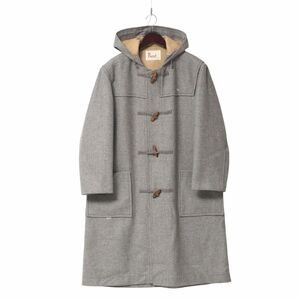 GQ1735◎Papas パパス アンゴラウールカシミヤ ダブルフェイス ダッフルコート ロングコート 杢グレー系 サイズL