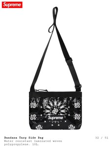 新品 未使用 Bandana Tarp Side Bag 黒 Supreme 21SS Black 国内正規品 バンダナ シュプリーム Box Logo