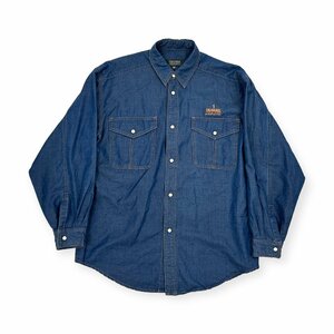 TRUSSARDI JEANS トラサルディ ウエスタンシャツ デニム風 長袖 シャツ ポケット付き 40/インディゴ/メンズ 紳士 大沢商会