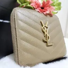 ✨未使用級　希少デザイン✨サンローラン　二つ折り　フルジップ　カサンドラ　YSL