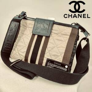 1円スタート ギャランティ シール有 CHANEL シャネル スポーツライン ココマーク ショルダーバッグ サコッシュ 多収納 ショルダー調整可