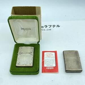 『AE9』ライター　ZIPPO　ジッポー　スターリング刻印あり　片方火花確認済み　着火未確認　一部　箱　冊子付き　現状品