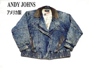 ☆激シブ！！☆90ｓ　☆アメリカ製　☆ANDY JOHNS　☆ヴィンテージ　☆デニムジャケット　☆デニムブルゾン　☆メンズ　☆L