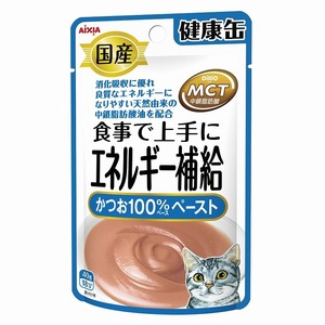 （まとめ買い）アイシア 国産健康缶パウチ エネルギー補給かつおペースト 40g 猫用 〔×24〕