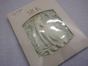 ⑦ ポワ デ マルス SILK シルクショーツ【M】薄いグリーン レース付 絹100% スキャンティ ハイレグ/ビキニショーツ 未使用 