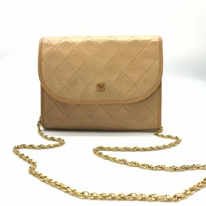 CHANEL シャネル ココマーク ミニマトラッセ プッシュロック チェーン ショルダー バッグ ベージュ M10047