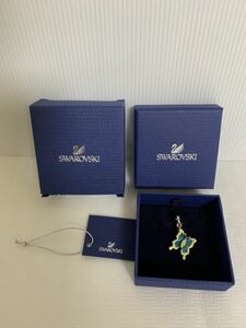 即決/SWAROVSKI/1185926/Butterfly/スワロフスキー/バタフライチャーム/ブルー×イエロー/蝶々/ちょうちょモチーフ/箱付/アクセサリー