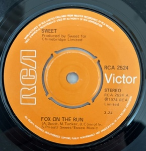 ■UKオリジ7■SWEET-スイート/FOX ON THE RUN b/w MISS DEMEANOUR 1974年 英RCA 音圧抜群 CS付！