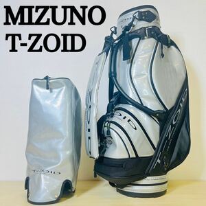 MIZUNO T-ZOID ミズノ ティーゾイド キャディバッグ キャディーバック エナメル ゴルフバッグ ゴルフ用品 シルバー カート型 6分割