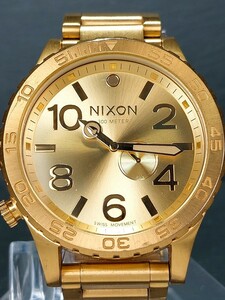 美品 Nixon ニクソン THE51-30 A057-502 アナログ クォーツ 腕時計 ビッグフェイス オールゴールド スモセコ メタルベルト ステンレス