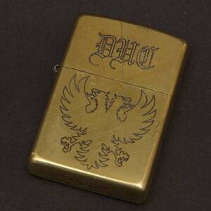 中古　ZIPPO　SOLID　BRASS　中世 騎士道 ユーズド仕上げ　紋章　双頭イーグル　シヴァルリー Chiualry　2013年製　